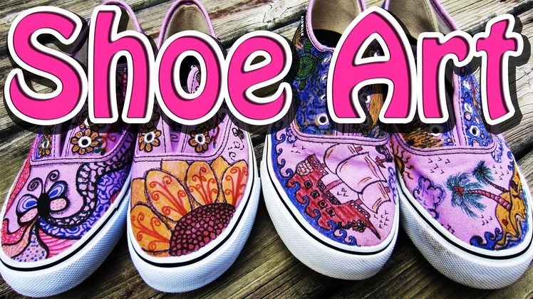 DIY FreeStyle Art For Shoes Tutorial - Zentangle Designs