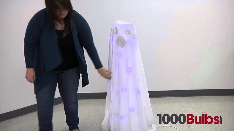 DIY Halloween Lawn Ghost - Made with Christmas Lights
