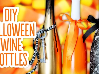 DIY Halloween Wine Bottles & Spooky Background