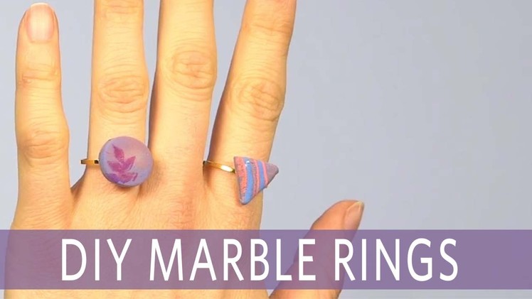 DIY Marble Clay Rings