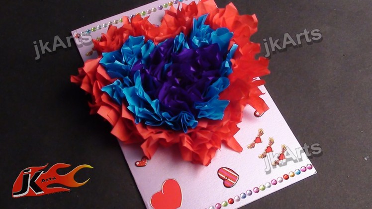 DIY Puffy Tissue Paper Heart Greeting Card For Valentine's Day JK Arts 364