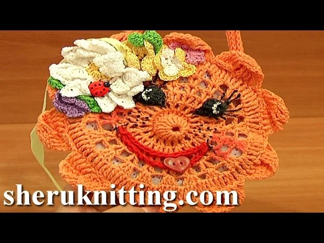 Happy Sun Face Purse.Bag For Kids Crochet Tutorial 9 Part 2 of 2 Easy Crochet Purse Pattern