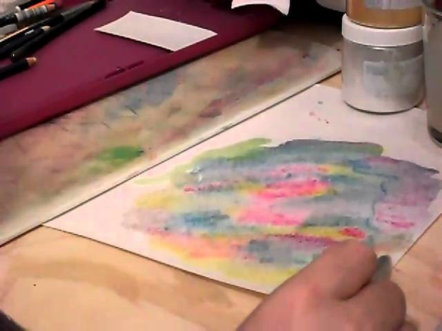How to embelish paper for scrapbooks with watercolor pencils