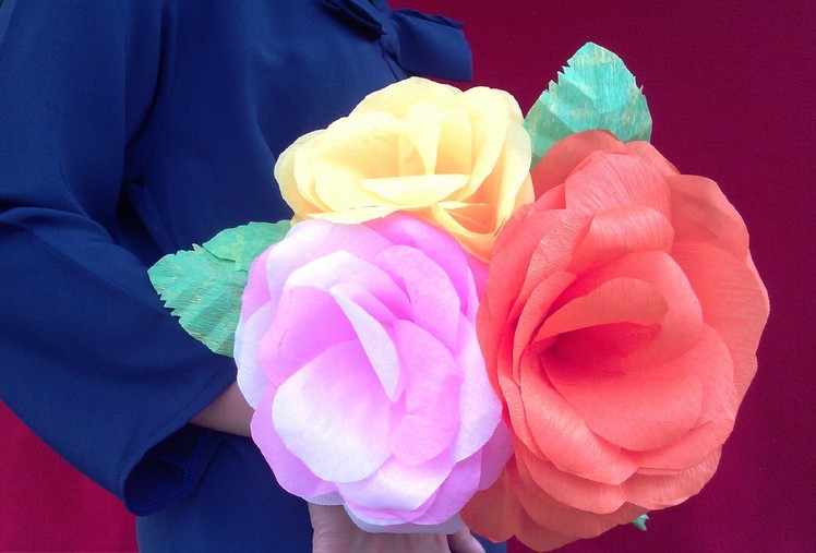 How To Make Paper Roses : Giant Paper Flower (Paper Roses)