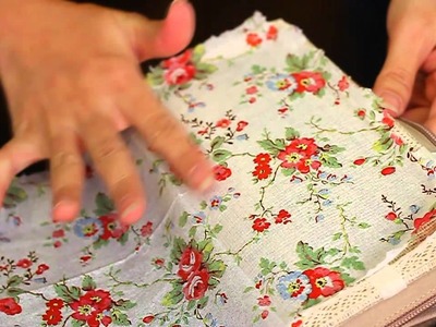 Let's DIY: Napkin decoupage on fabric purse
