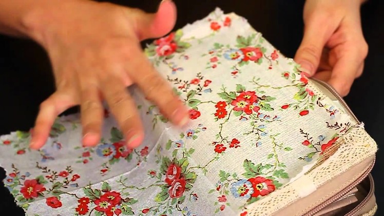 Let's DIY: Napkin decoupage on fabric purse