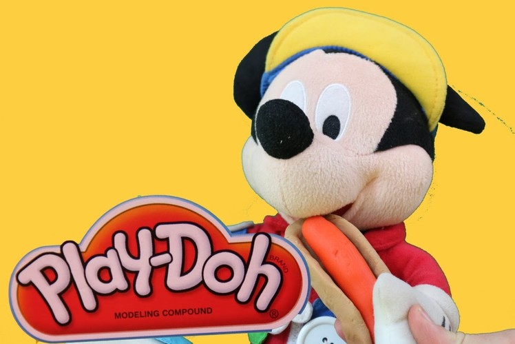 Mickey Mouse makes PLAY-DOH HOT DOG  Play dough Tutorial DIY Playdough AllToyCollector