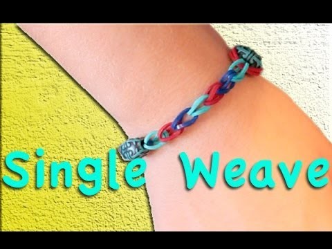 Rainbow Loom:  Single Weave Bracelet with Beads Without Using Loom