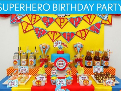 Superhero Birthday Party Ideas. Vintage Superhero - B32