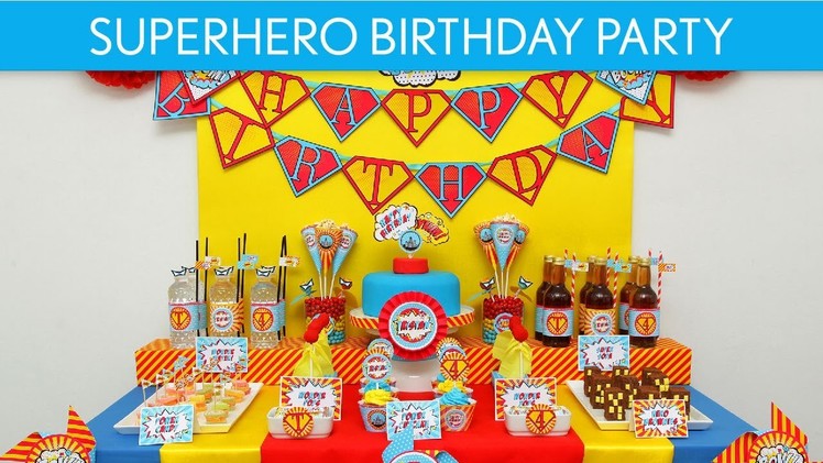 Superhero Birthday Party Ideas. Vintage Superhero - B32