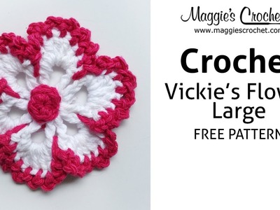 Vickie's Large Flower Free Crochet Pattern - Right Handed