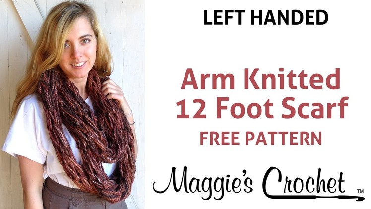 12 foot Arm Knitted Chunky Scarf - Left Handed