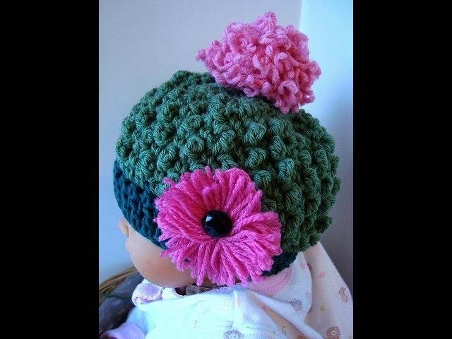 BOBBLE STITCH HAT, crochet pattern, SweetPotatoPattern # spp106,