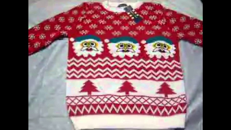Boys.Girls Christmas.Xmas 3 Santas Knitted Jumper.Sweater + flashing LED lights