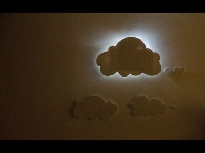 DIY How to make simple LED night lamp - 3D wall decoration- Clouds