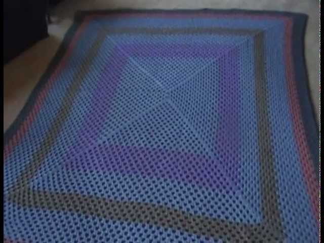 Finished crochet afghan Rectangel Granny square