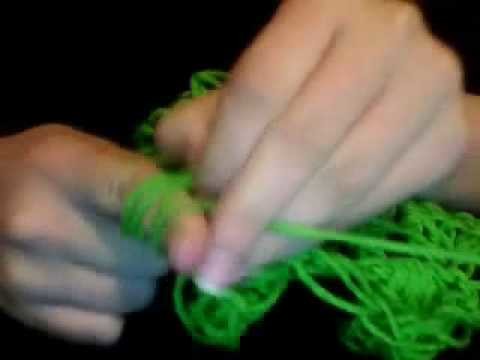 Hookless Finger Crochet-Popcorn stich (wrong side)