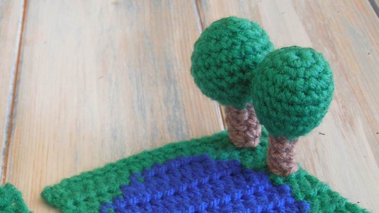 How to Crochet a Small Round Tree - CAL Ep2 Part 2 Road Play Mat