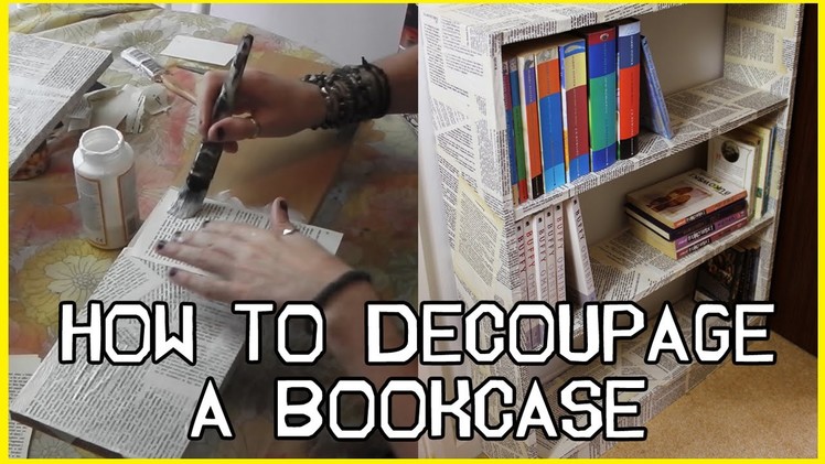 How To DECOUPAGE a BOOKCASE w. Novel Pages - w. Stephen Quick