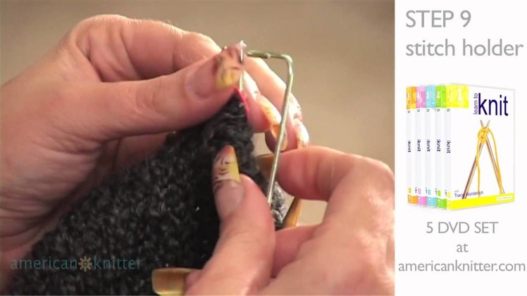 How To Knit Mittens- Step 9 How to use Stitch Holders