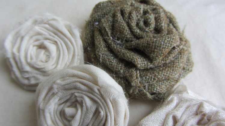 How to Make Adorable Vintage Shabby Chic Rolled Fabric Roses Tutorial