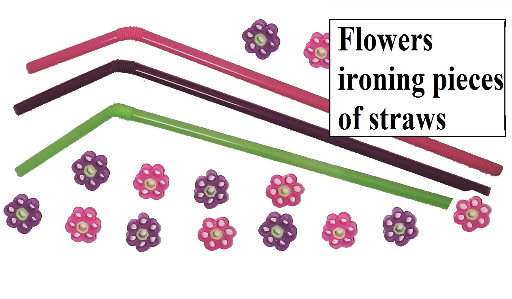 How to make flowers with straws. Without using hama beads.Easy method of ironing.