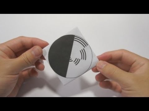 Optical Illusion - Benham's Disk using origami Spinning Top