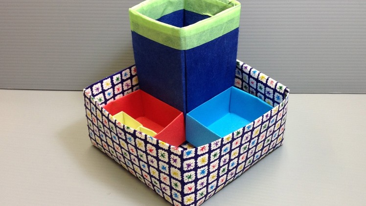 Origami Desk Organizer or Pencil Stand for Back to School