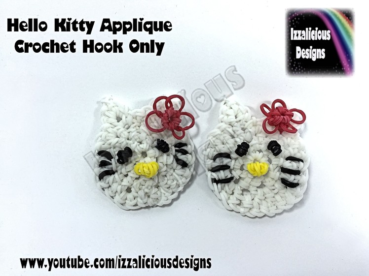 Rainbow Loom Hello Kitty Crochet Hook Only Applique - Loomless Amigurumi