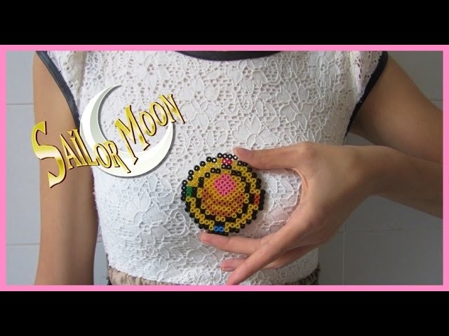 Sailor moon Transformation bunch PYSSLA-Hama beads, Spilla lunare Sailor Moon in pyssla
