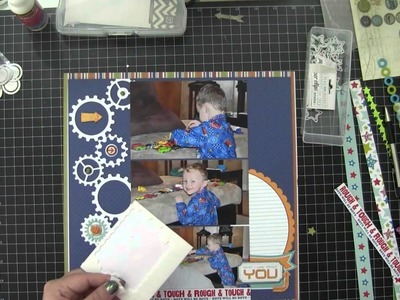 Scrapbook Layout, Process Video, All About A Boy (2014, Video 5)