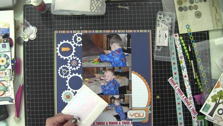 Scrapbook Layout, Process Video, All About A Boy (2014, Video 5)