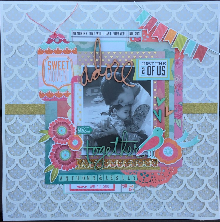 Scrapbooking Process Video #21- "Adore just the 2 of us together"