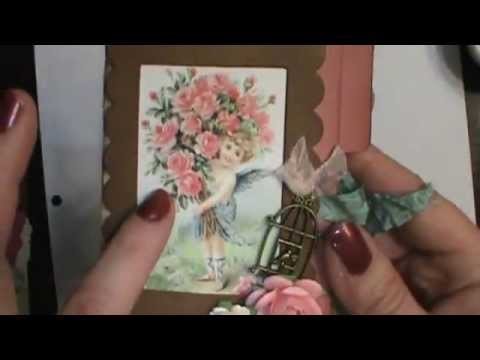 Shabby Chic mini Valentine file folder scrapbook album
