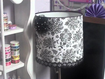Altered Lamp Shade using scrapbook paper and punches