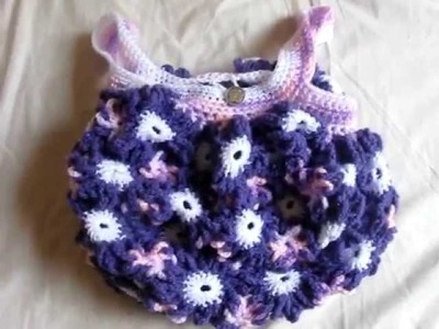 Crochet Flower Purse Dark Purple