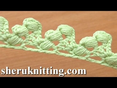 Crochet Lace Tape Puff Stitch Around Post How to Tutorial 16 Lace Trim
