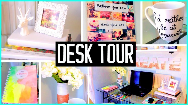 Desk tour! What's in my desk! DIY decor & organization ideas