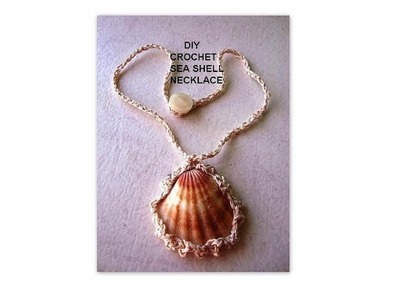 DIY How to CROCHET a  SEA SHELL NECKLACE, jewelry making, crochet jewelry