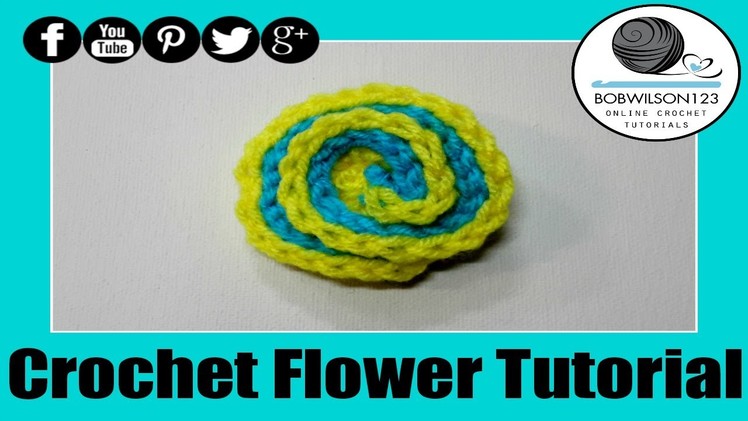 Easy Spiral Flower Crochet Tutorial - Slip Stitch