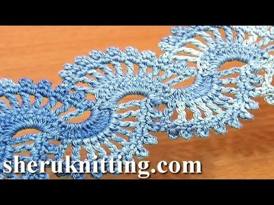 How to Crochet Lace Tape Tutorial 5 part 2 of 2 Crochet Lace Stitch Pattern