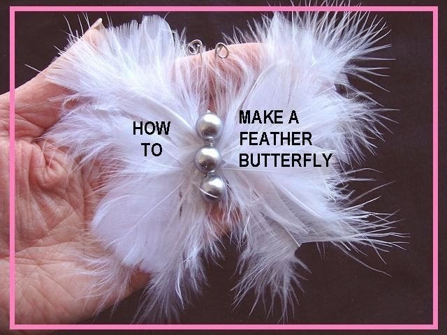 How to make a BUTTERFLY HAIR ACCESSORY WITH FEATHERS, barette, fascinator,  or brooch