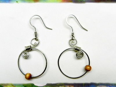How to Make Silver Wire Spiral Earrings with Blue Beads