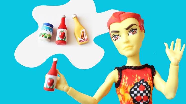 Make doll condiments: Ketchup, Mustard & Mayonnaise- Doll Crafts