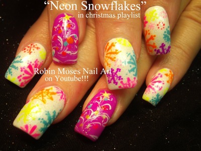 Nail Art Tutorial | DIY Easy Christmas Nails! | Neon Snowflake Nails & xmas Trees!
