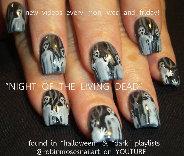 Night of the living dead Halloween Nail Art Tutorial