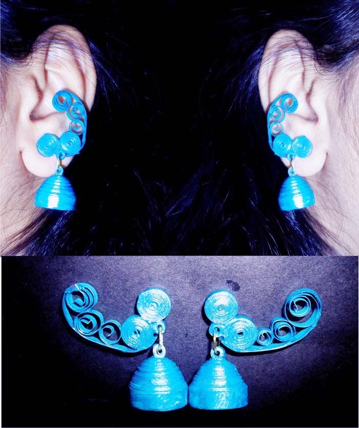 Quilling paper earrings jhumkas design  Earrings Making video