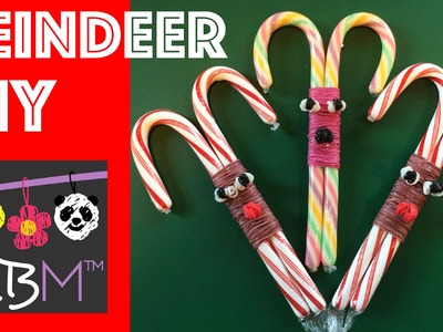 Rainbow Loom Band and Candy Cane Reindeer DIY Christmas Gift