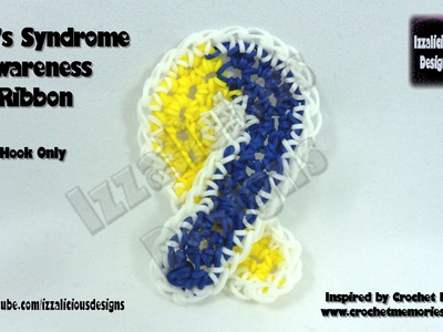 Rainbow Loom Down's Syndrome Awareness Ribbon - Hook Only.Loom Less - Inspired by Crochet Memories