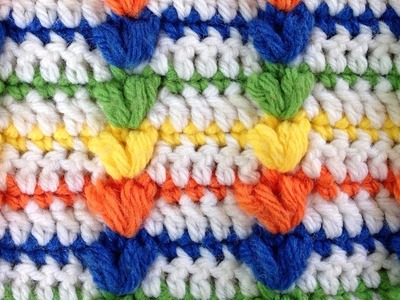 Rainbow Puff Crochet Stitch Pattern by Maggie Weldon of Maggie's Crochet